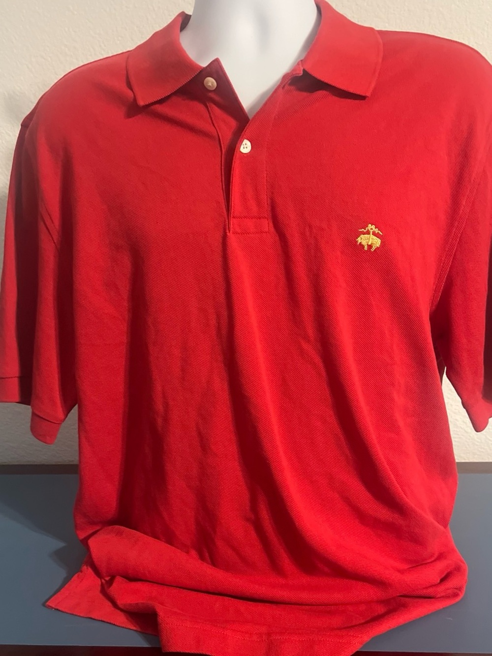 Brooks Brother’s size large Men's Red Polo Shirt with Embroidered Chest Logo